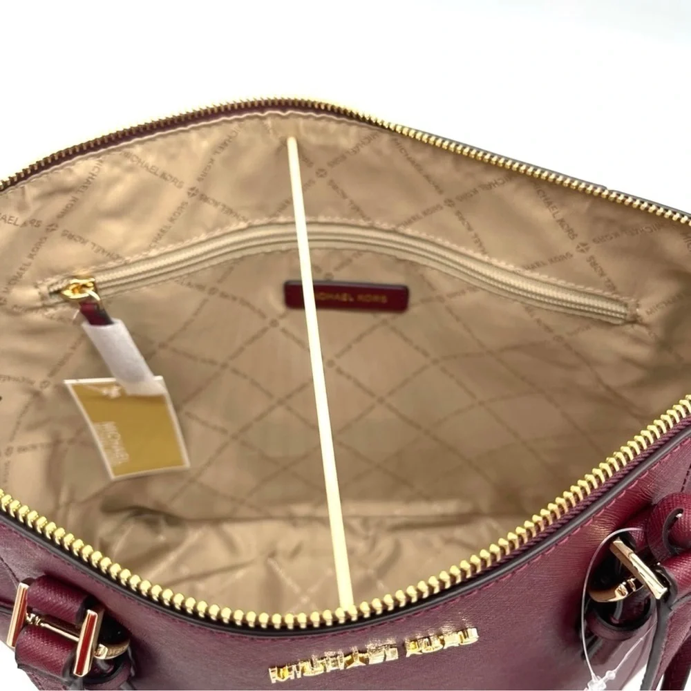 Michael Kors Large Charlotte Tote Bag Dark Cherry